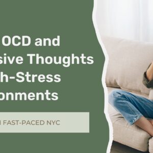 Person experiencing anxiety and intrusive thoughts while walking through New York City, illustrating the impact of Harm OCD in a fast-paced urban environment.