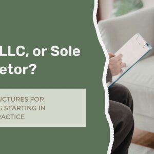 Therapist reviewing legal business structure options for a private practice in New York City.