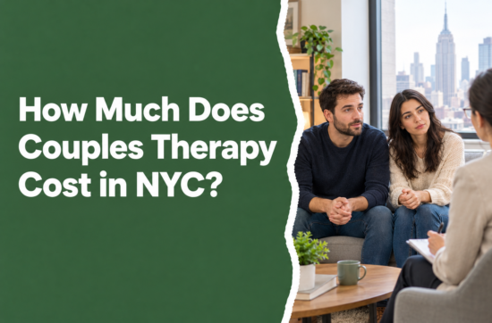 Couples therapy session in NYC with therapist and couple