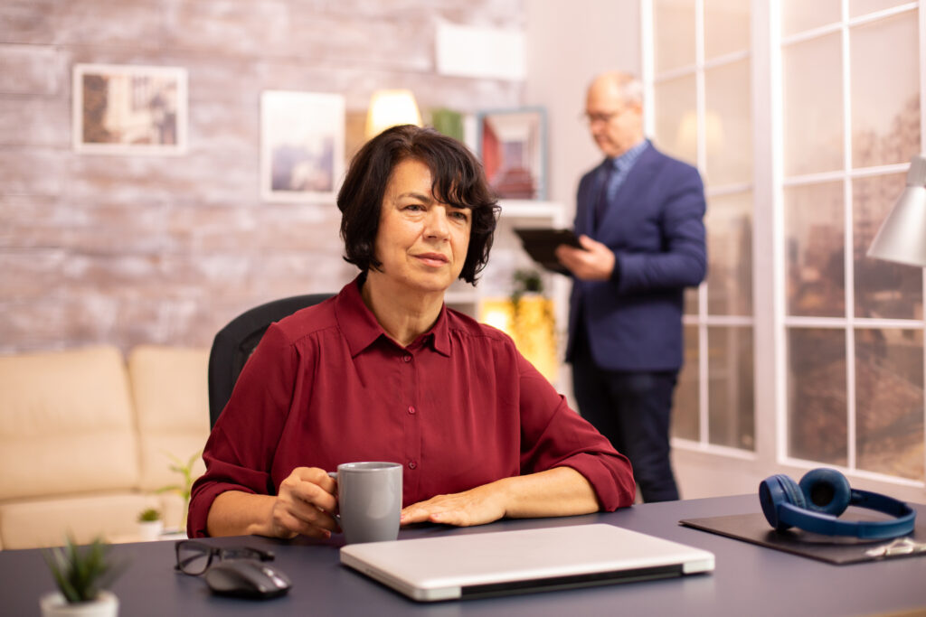 Woman experiencing career stress at work