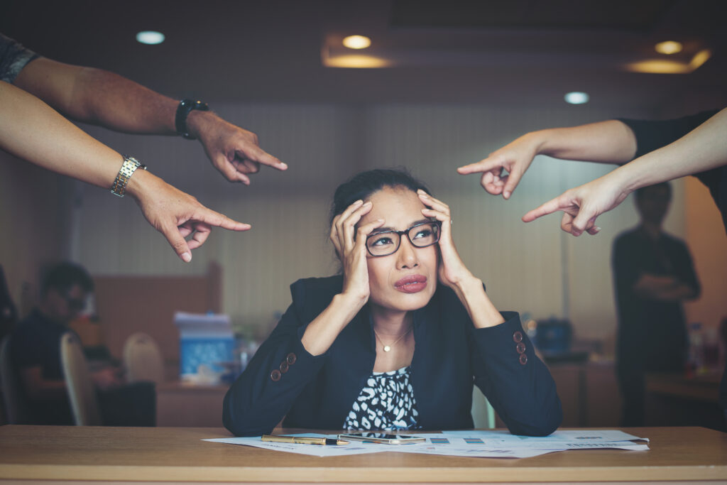 Woman experiencing career-related stress