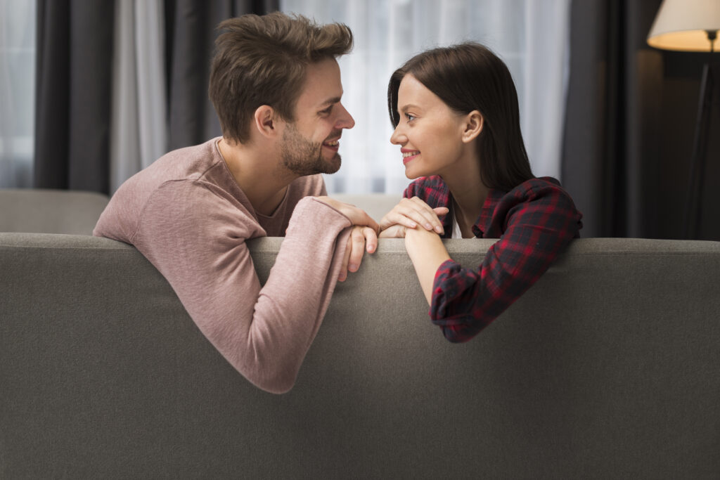 Couple sharing a tender moment during relationship therapy
