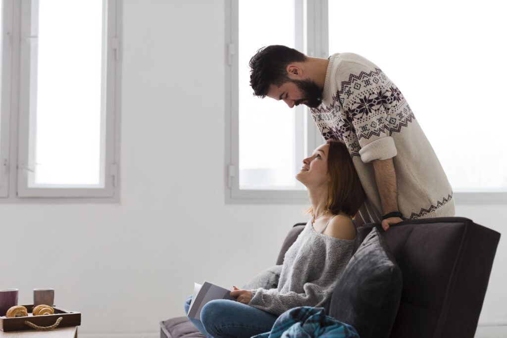 Couple sharing a moment of emotional connection and understanding.