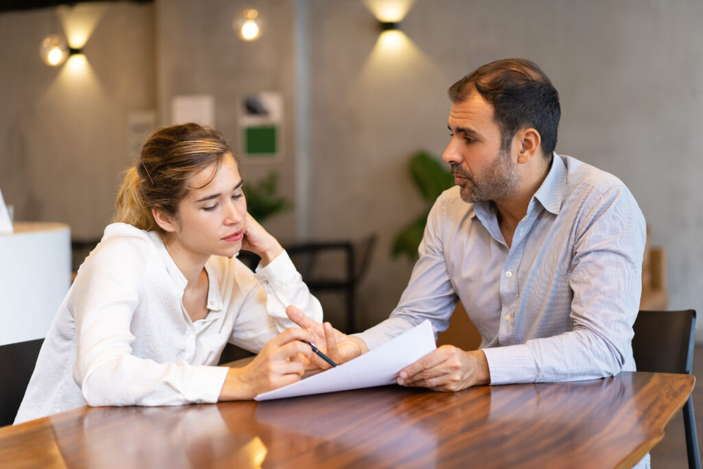 Couple discussing parenting responsibilities and communication